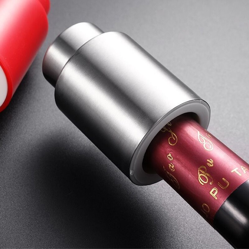 1pc Stainless Steel Wine Bottle Stopper Vacuum Red Wine Bottle Cap Sealer Fresh Keeper Bar Tool Bottle Cover Kitchen Accessories