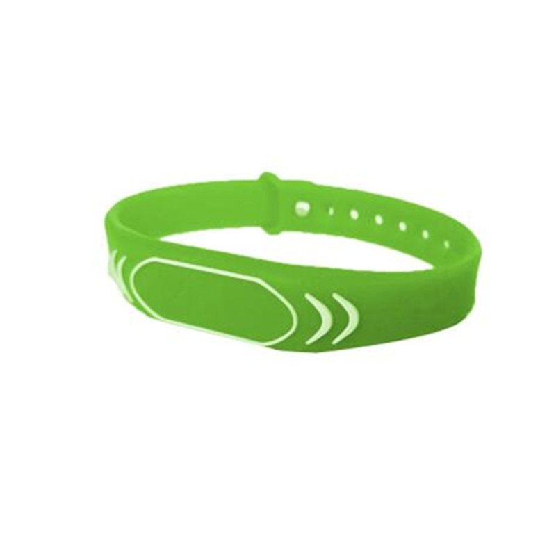 Tarjeta RFID de 125KHz EM4100, negra, lectura única, pulsera, llavero, tarjeta de Control de acceso a prueba de agua, pulsera, etiqueta legible, 1 ud.: 1pcs green