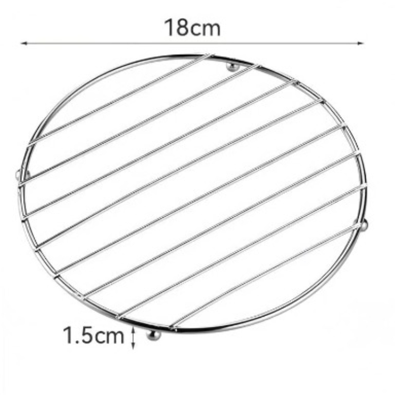 Roestvrijstalen onderzetter - Hittebestendige aanrechtbeschermer voor hete potten/pannen, vierkante en ronde vaatwasmachinebestendige metalen onderzetters: Light Grey