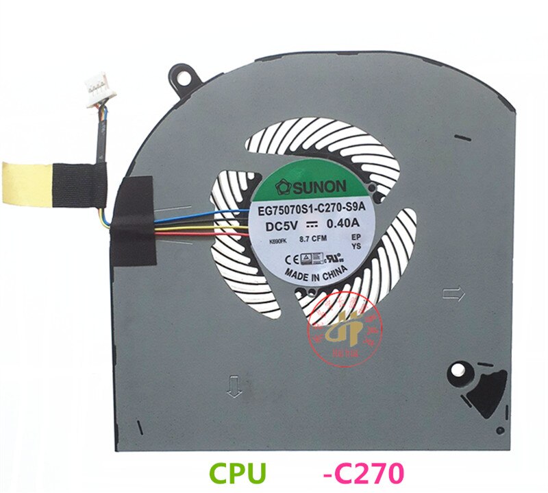 Nuova Ventola di Raffreddamento DELLA CPU/Dissipatore di Calore per dell Alienware 15 R4 GTX1080 1080 6VKKX per esempio75070S1-C260-S9A per esempio75070S1-C270-S9A 5V 0.4A radiatore: CPU Fan