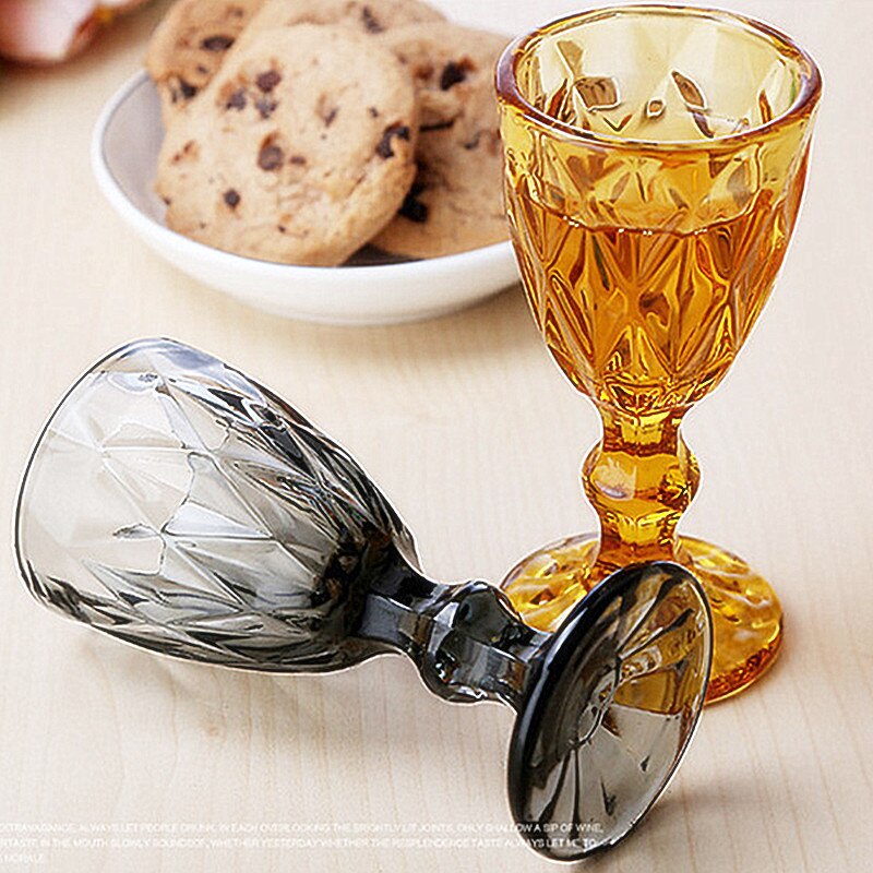 Whyou 6 deler sett fargerike mini hvitvin skudd glass kopper beger brennevin fortykket colorbox bar drinkware