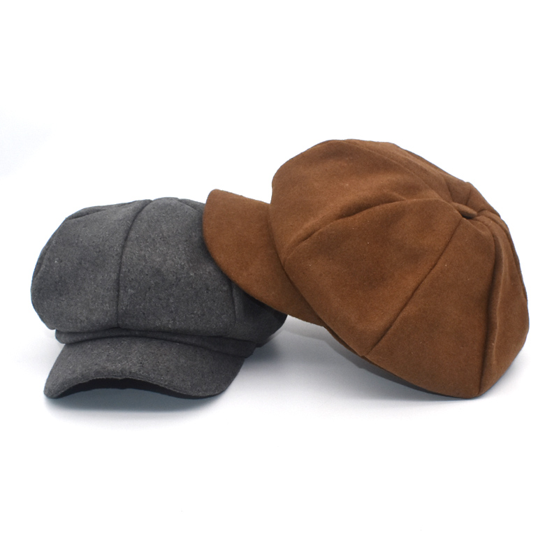 FUODRAO octogonal sombreros mujeres Espana boina retro sombrero gorra de Color sólido Otoño Invierno Casual mujer mono tapas C2