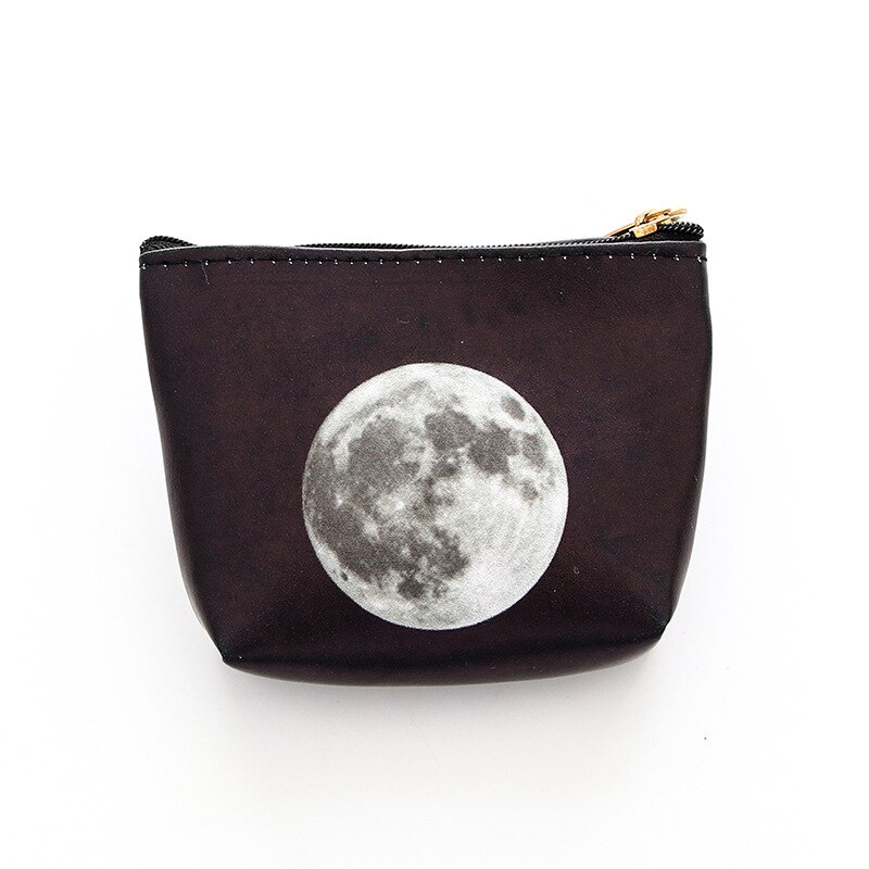 Femme portefeuille papeterie étoile élément Chic belle coréenne PU mignon sac de rangement petit adolescent porte-monnaie: moon light color