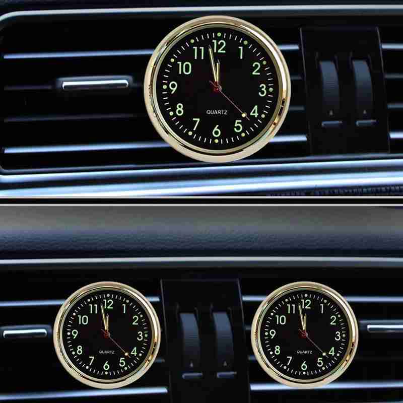 Pocket Small Mini Clock Car Dashboard Air Vent Stick-On Clock Quartz Analog Watch 4 Color Can Choose
