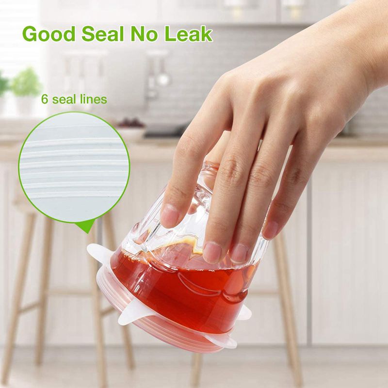 12 Pack Round + Rectangle,Silicone Stretch Lids Reusable, Food Storage Silicone Lids Cover for Container Bowl,Pots,Cups