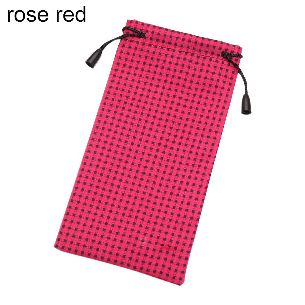 Sac en tissu imprimé pour lunettes, 1 pièce, pochette de lunettes de soleil étanche à la poussière, sac de transport pour lunettes optiques: rose red