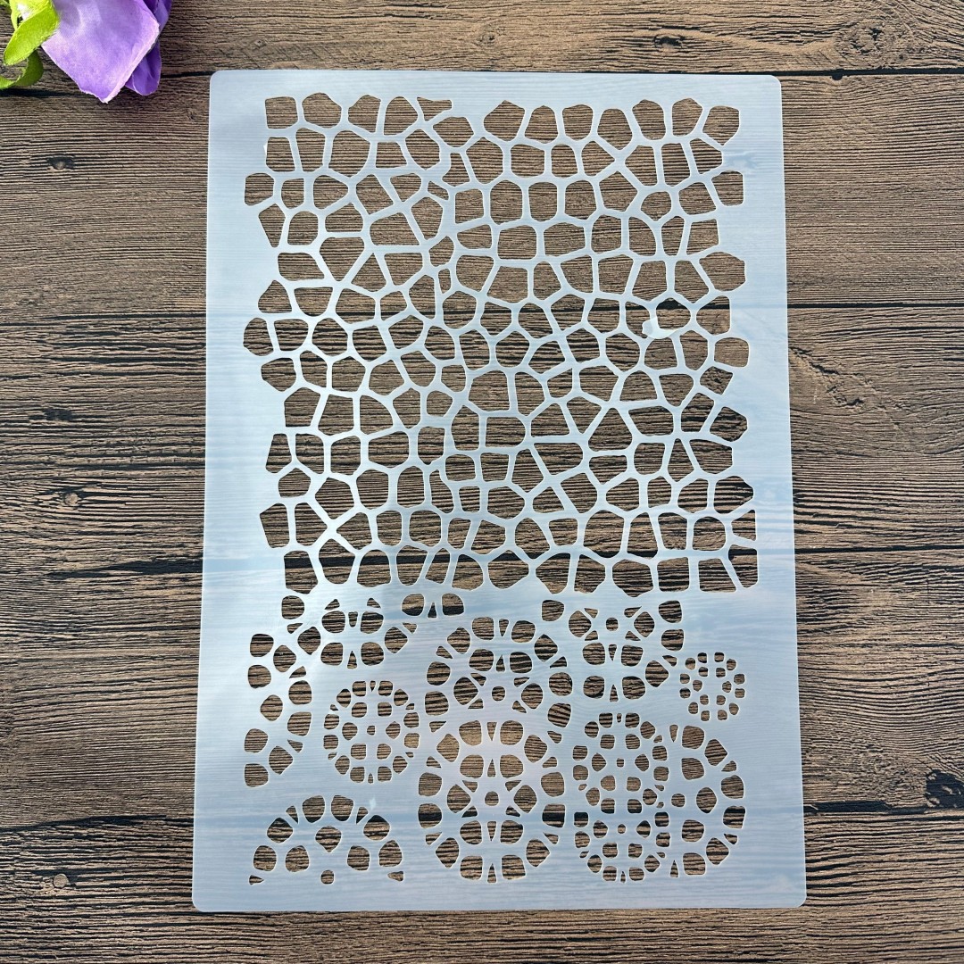Stencil di design formato A4 per pittura murale Scrapbooking Timbro Album Decorativo Goffratura Carta artigianale Stencil quadrati in mattoni fai-da-te: Navy Blu