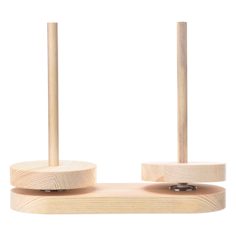 Yarn Holder Solid Wood Bobbin Cupcake Spindle Storage Winder Stand Fiber Crocheting Tool Kit Sewing Thread Big Base