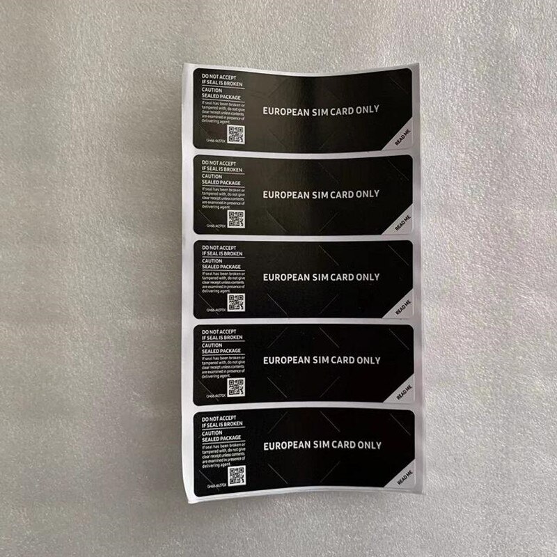 100 pçs/lote 5.2X3.0 3.5X4.7 CM Etiqueta Selo Adesivo Para Sam LG Telefone S20 S21 S22 Nota 20 tira da selagem da caixa do Pacote Navio Livre: Sam Euro Black