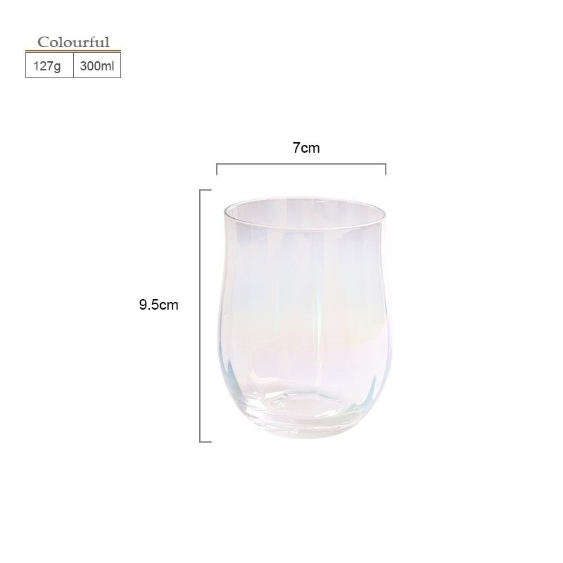 Ins Tulip Wine Glass Lead Free Glass Gold Painting Colourful Champagne Juice Cup Simple Wine Cup Crystal Glass: 0001