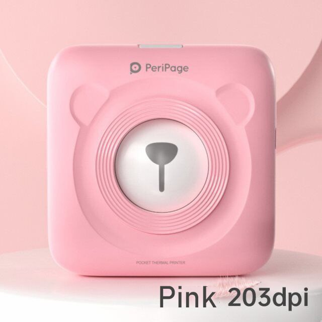 Peripage A6 Photo imprimante d'étiquettes thermiques Mini poche Portable autocollant imprimante impression sans encre pour téléphone Portable android iOS Windows: 203dpi Pink