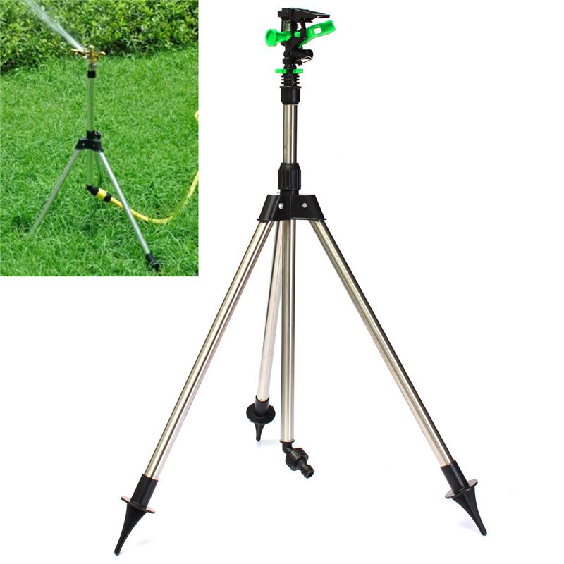 1Set Stainless Steel Tripod Impulse Sprinkler Pulsating Grass Lawn Watering Irrigation Kits For Garden Watering Tool