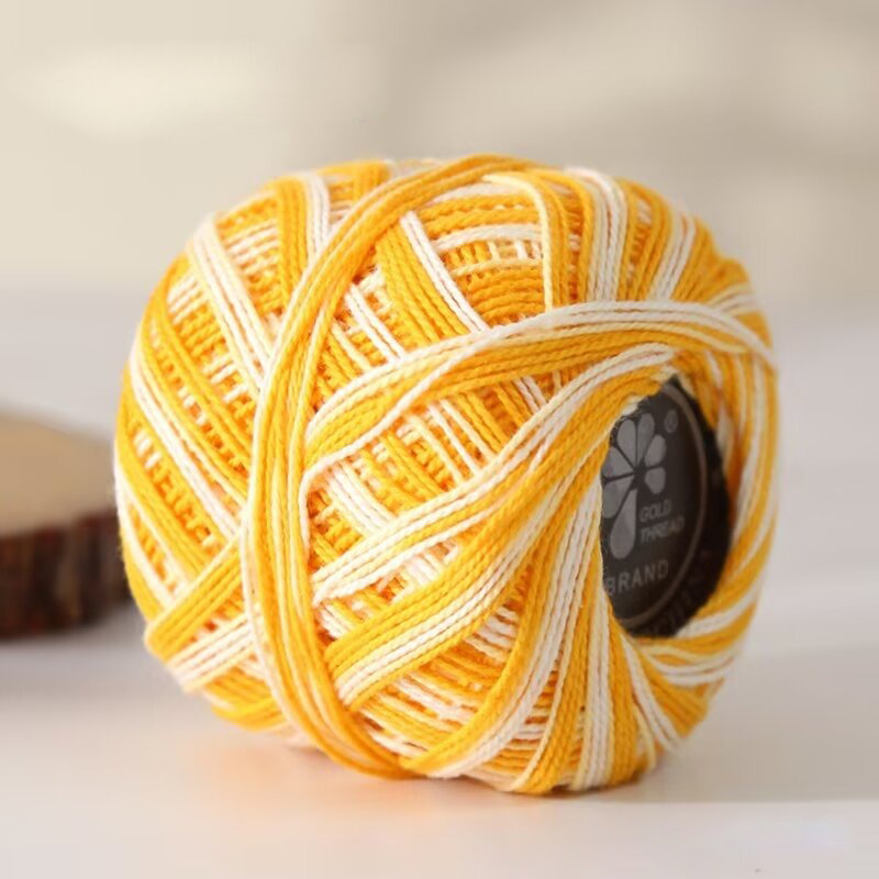 Rollo de hilo de encaje para ganchillo, suministros de costura para bordado teñido, acolchado, tamaño 5, 20g: Cáñamo