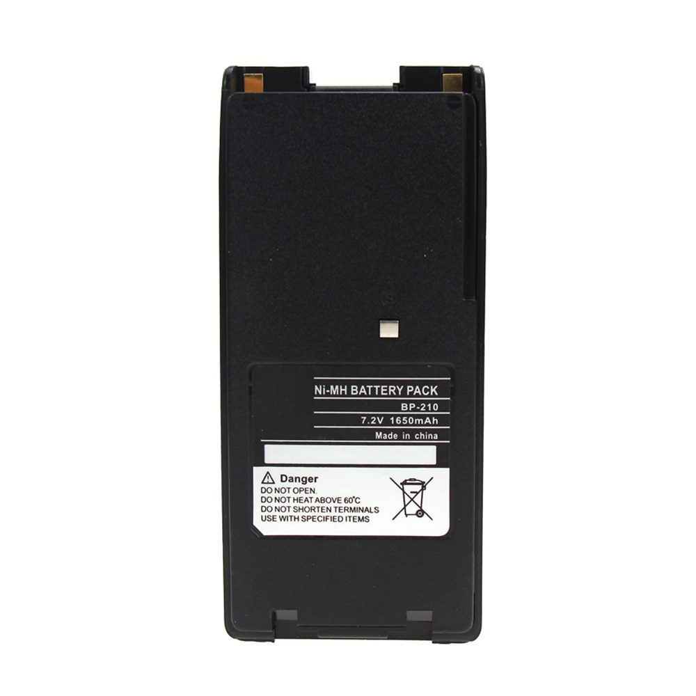 2x per Icom BP-210 Radio A due Vie Batteria con Clip (1650mAh 7.2V NI-MH) -per IC-F11 IC-F21 IC-V8 IC-F3GT IC-F40GT