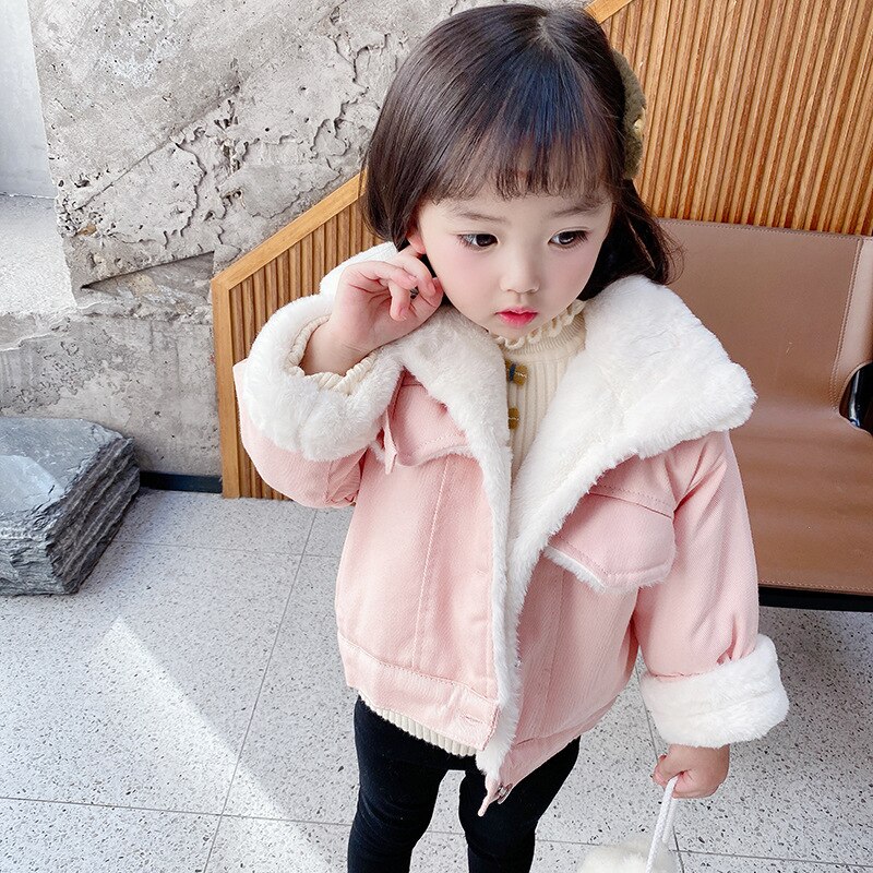 Toddler Girl Winter Clothes Baby Coat Girls Clothes Boys Winter Jacket Thick Plush Kids Clothes Children Jacket: pink / 12M