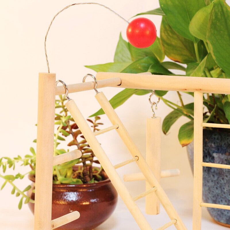 Wood Bird Playpen Parrot Playland Playset training amusement park Bird Exercise Gym climbing ladder platform bird swing