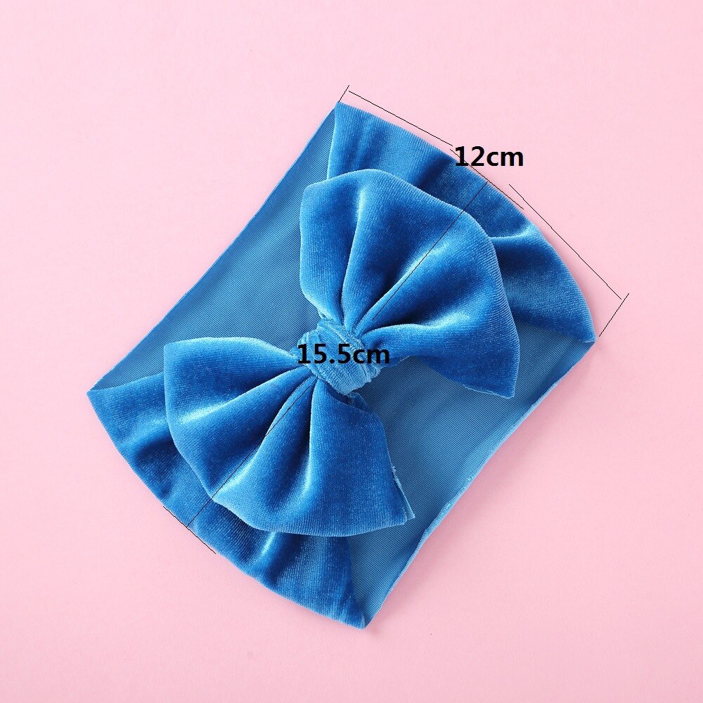 Sammet baby pannband turban stor pilbåge baby flicka pannband för nyfödd rosett hårband barn barn huvud inpackning hårtillbehör