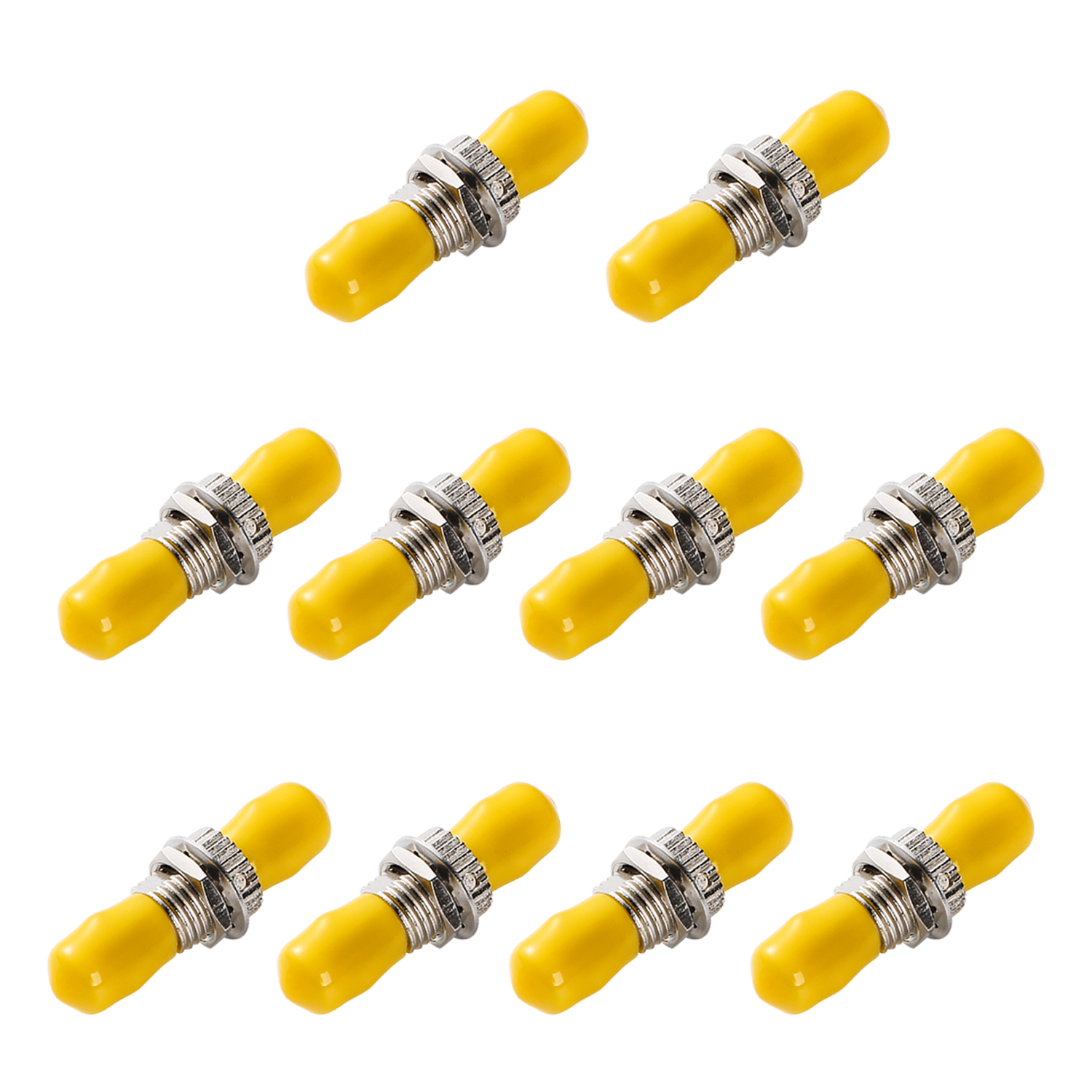 10 Stuks Fc Naar Fc/St Naar St Coupler Glasvezel Adapter, Singlemode Simplex Connector Converter Sm Fiber Flens Ftth: WHITE