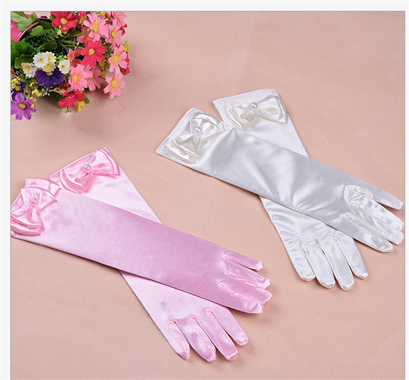 Gants longs en Satin Stretch pour enfants | 1 paire, nouvelle , gants de soirée d'opéra, accessoires pour vêtements de pour filles