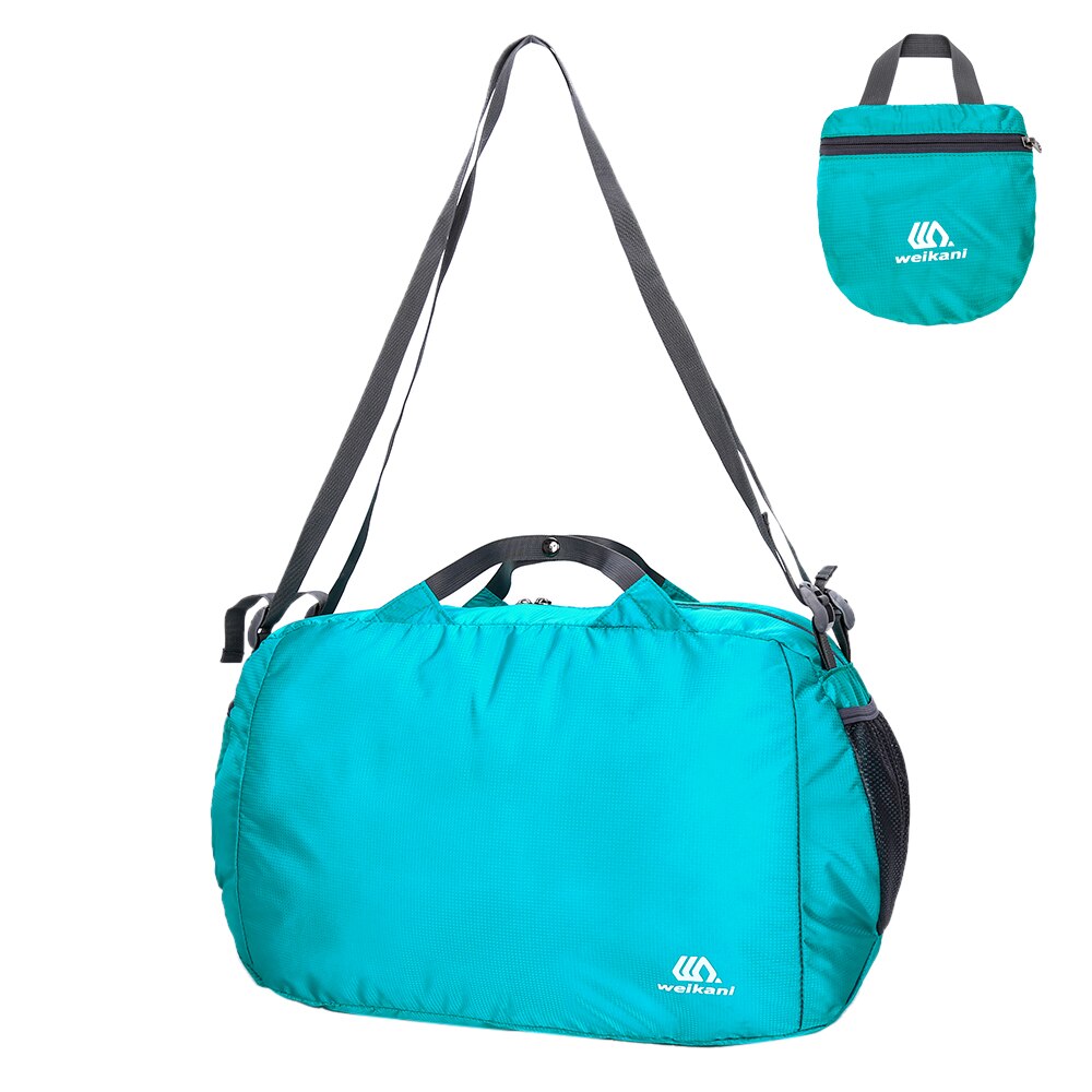 32l grote waterdichte reistassen voor mannen en vrouwen, opvouwbare rugzak, schoudertas, sporttas, buitenwandelen: Lichtblauw