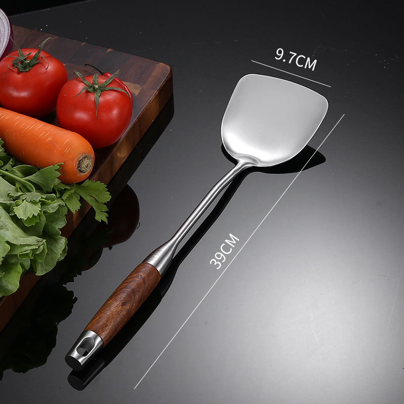 Stainless Steel Spatula and Soup Spoon Spatula Colander Anti-Scald Insulation Four-Piece Kitchen Set Kitchen Cooking Set: shovel