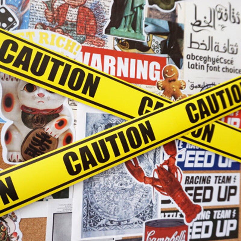 5m Caution Pay Attention To 5m Caution Pay AttentioTrunk Sticker Warning Line Warning Strip Sticker Dangerous Paste Carton Stick