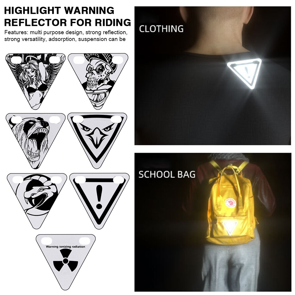 Reflecterende sticker voor fietswaarschuwing, nachtelijk verkeersbord, reflecterende sticker voor fiets, loopfietsaccessoires
