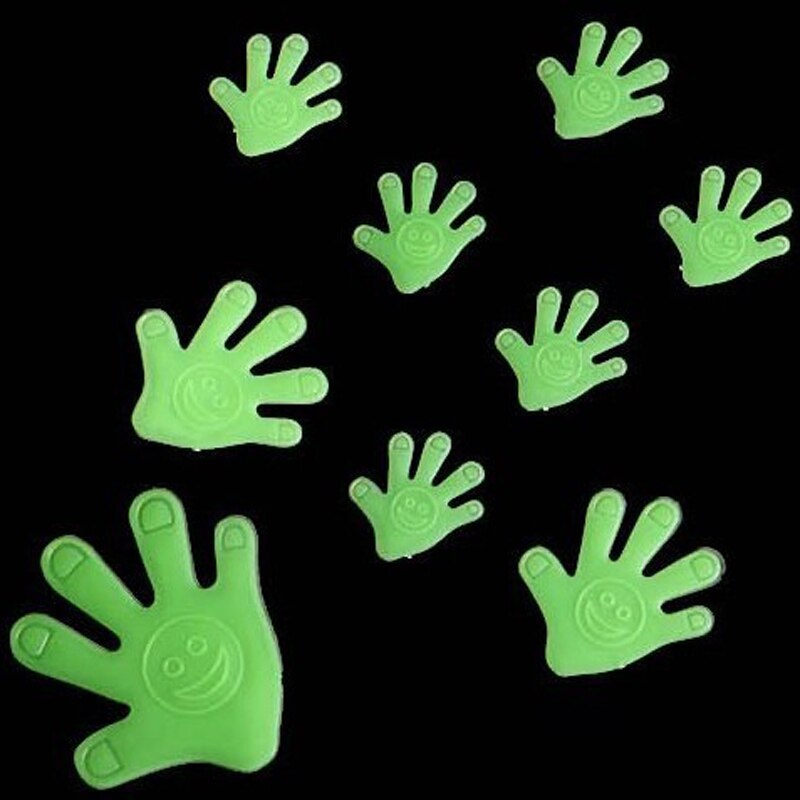 12pcs/bag Glow In the Dark Palm Luminous Stickers Glowing Toys Novel For Kids Children Light Fluorescent Party Glow Toy