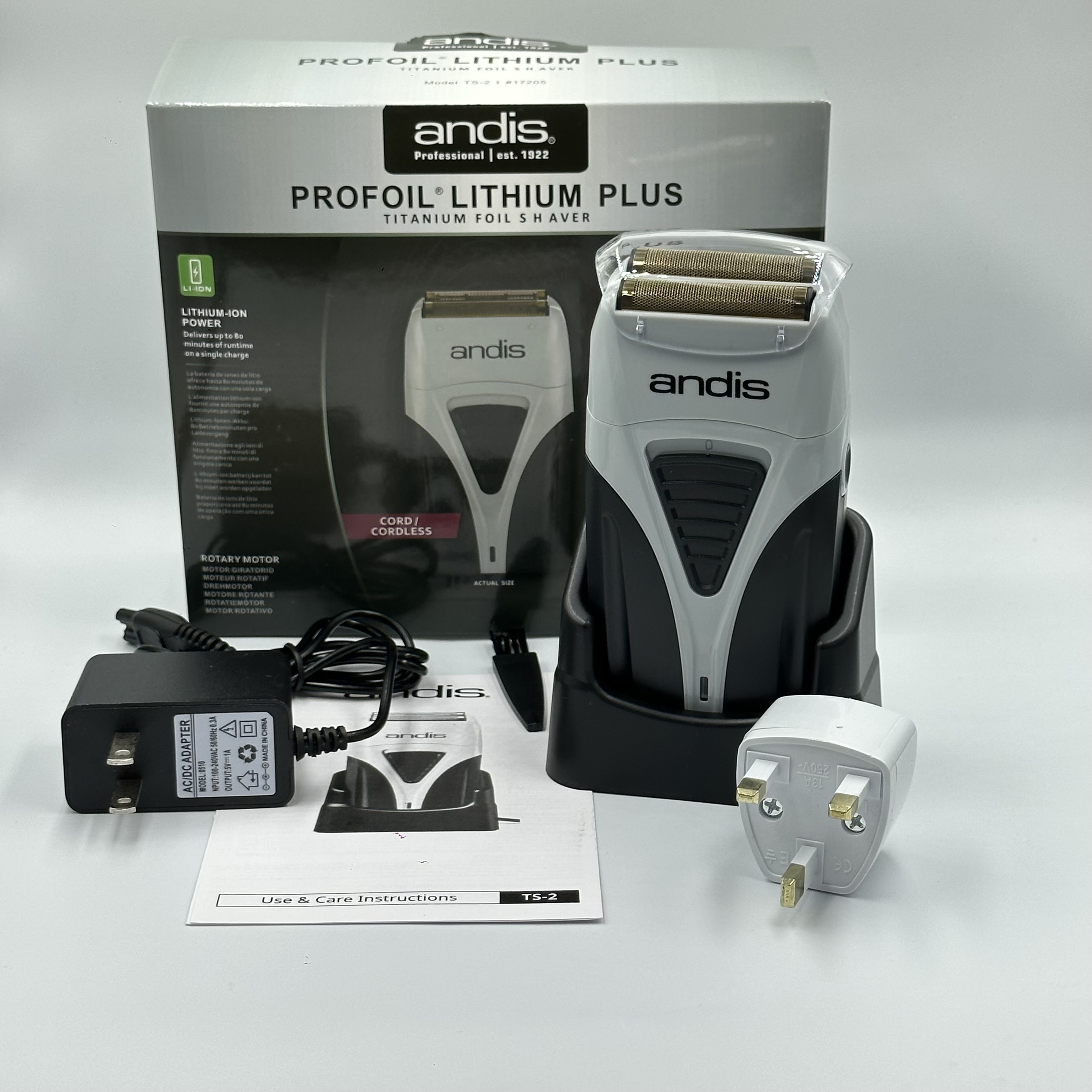 Andy profoil lítio plus 17205 barbeiro limpeza de cabelo barbeador elétrico para homens navalha 17225 máquina de cortar cabelo careca suprimentos: Vermelho