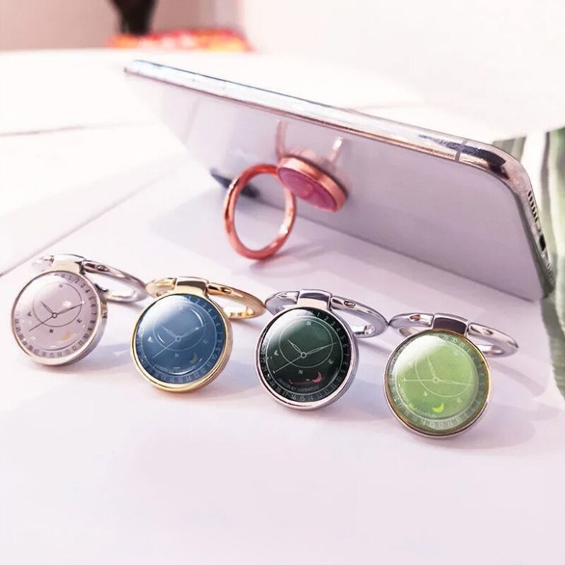 Small Fresh Mobile Phone Ring Holder Magnetic Car Bracket Tablet Stent Cute Watch Pattern Support Phone Stand for iphone X XS XR
