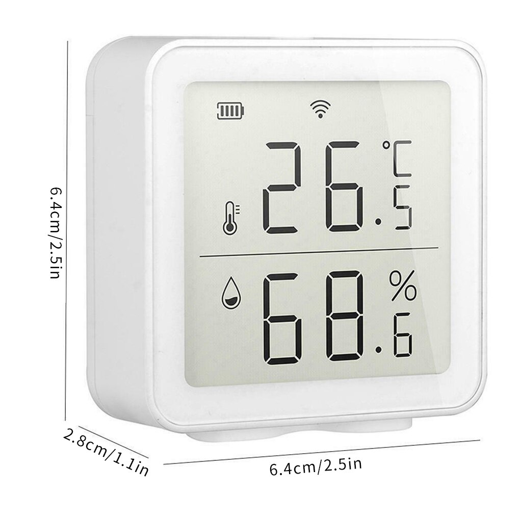 Tuya WIFI Temperature And Humidity Sensor Indoor Hygrometer Thermometer With LCD Display Support Alexa Google Assistant: Default Title