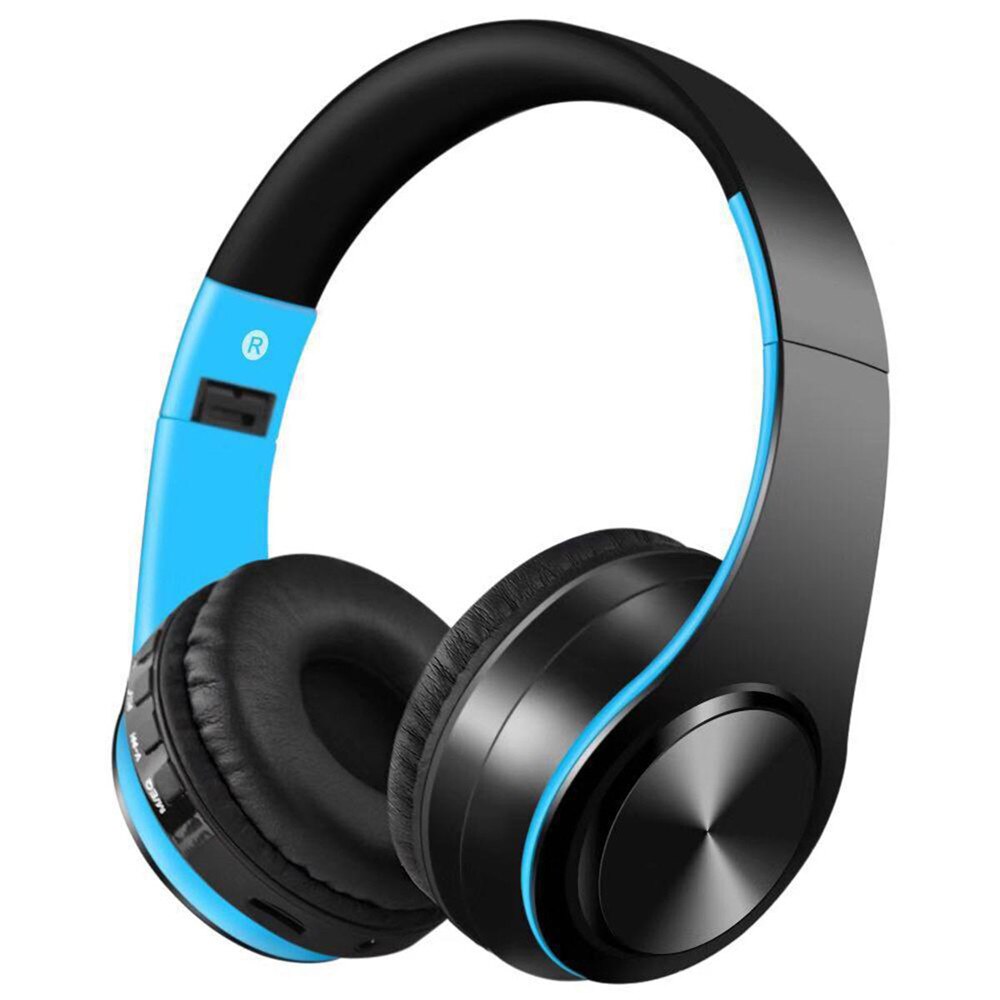 LOVEBAY Bluetooth Headphones Over Ear - Wireless Noise Cancelling, Foldable Stereo Headset with Microphone, Super Bass: Blue