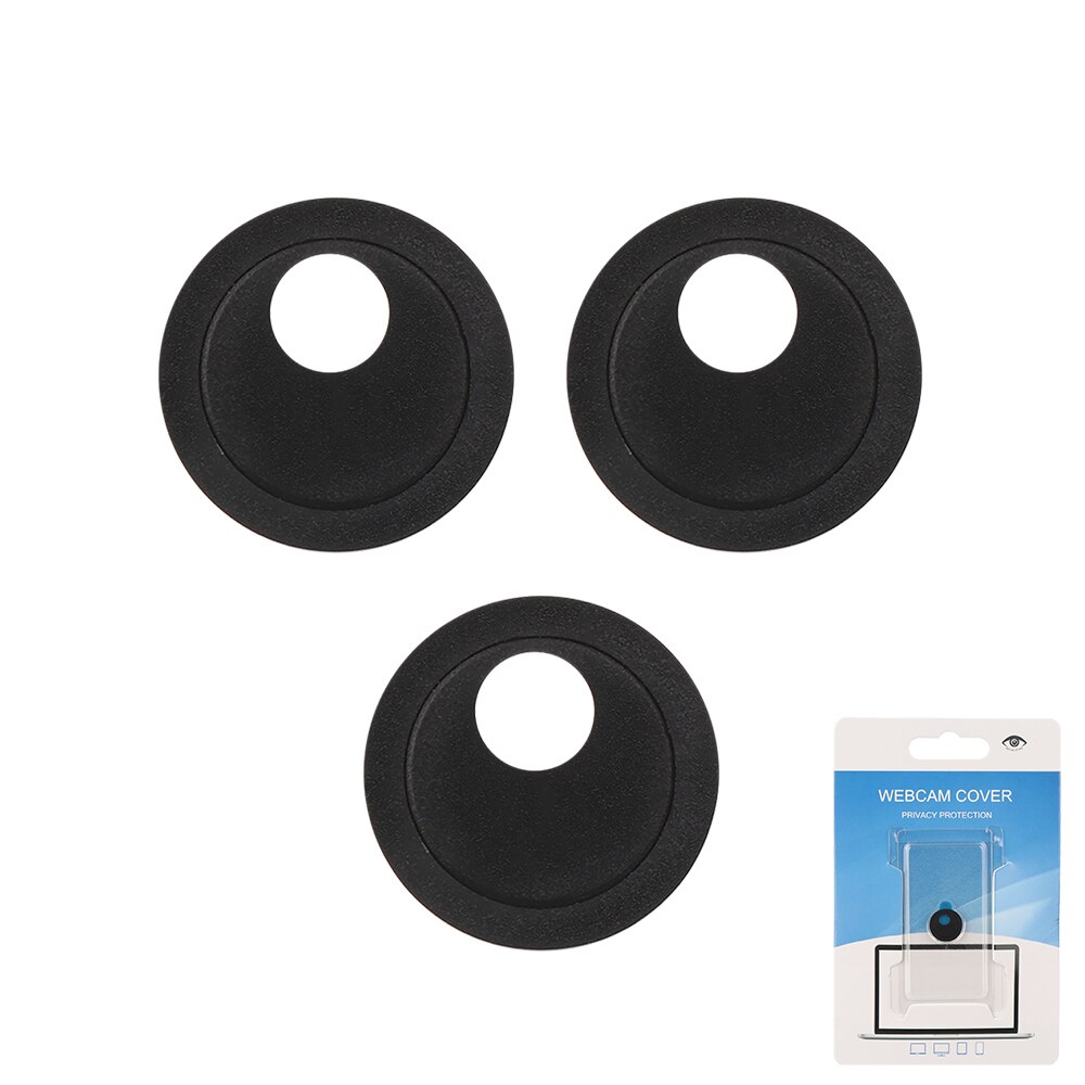 Adesivo per fotocamera copertura per Webcam Privacy copertura protettiva obiettivo per Computer portatile copertura per fotocamera protezione anti-pigolio cursore dell'otturatore: Black 3pcs round