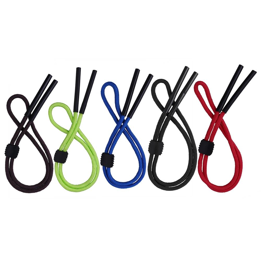 5Pcs Zonnebril Retainer Lenzenvloeistof Veiligheidsgordel Rope Verstelbare Eyewear Houder Sluiting Sport Neck Cord Chain Rubber Lanyard Clip