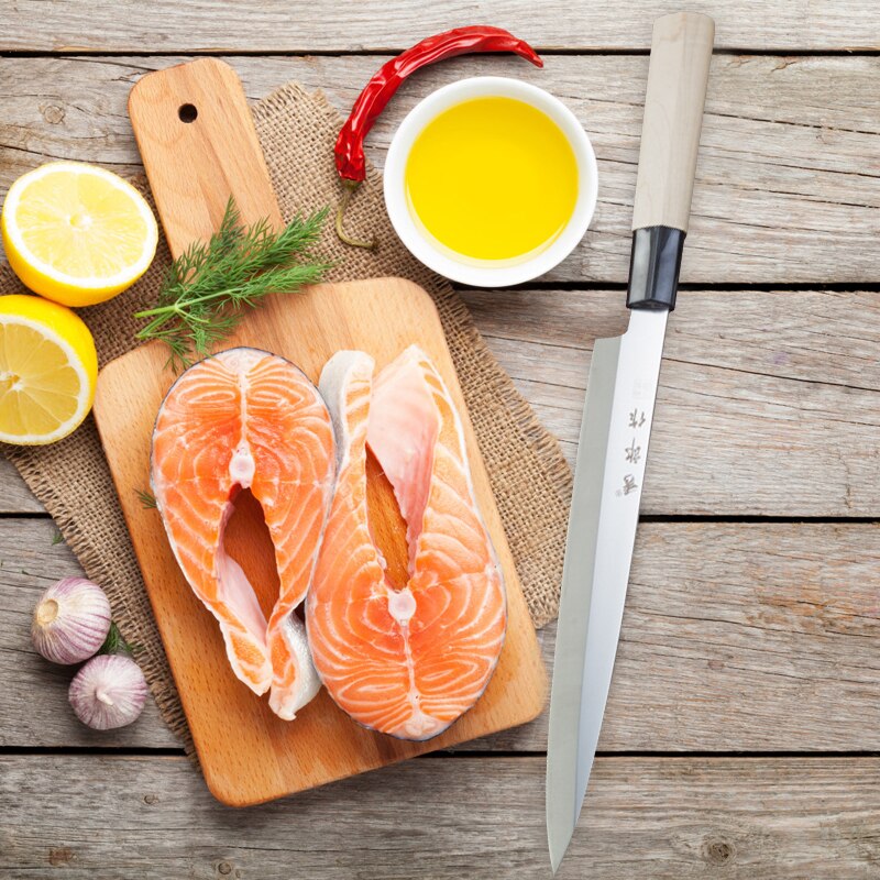 Professionele Sashimi Keukenmes Sashimi Zalm Sushi Mes Rvs Sashimi Mes