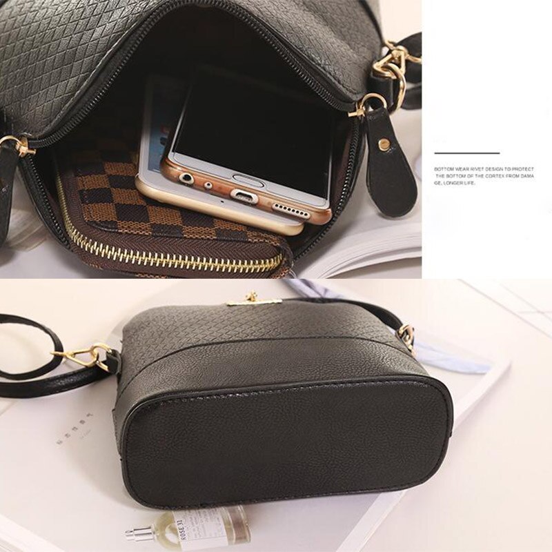 Women Hand Bags Pu Leather Soft Women Wild Shoulder Messenger Bag Quilted Shell Bag Pendant Cute Deer