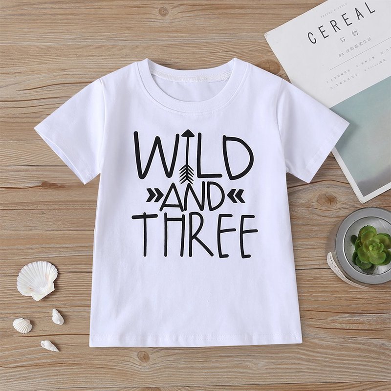 Zomer Jongens T-shirt Mode Print Kids Jongen Katoen Korte Mouw Baby Meisjes Kinderkleding 2-4Y Fall Baby meisje