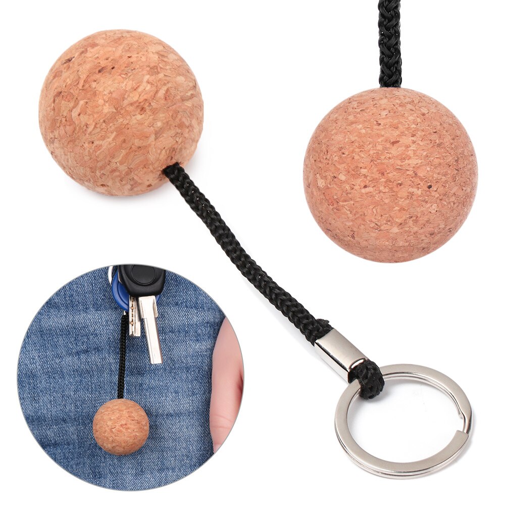 53Mm/35Mm Drijvende Boei Sleutelhanger Houder Kurk Bal Sleutelhanger Voor Water Sport Strand Reizen Vissen Duiken roeiboten