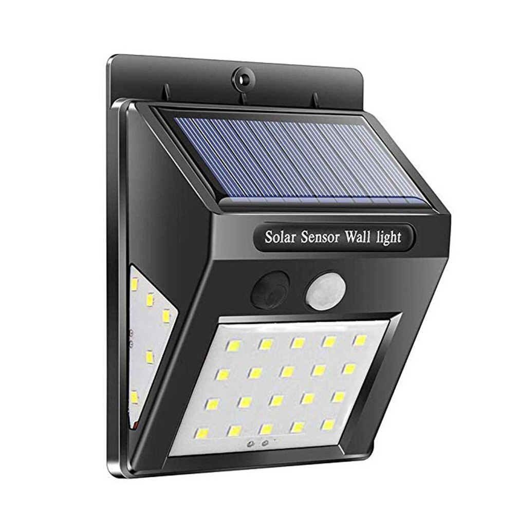 Luz Solar 20/25/48LED para exteriores, lámpara Solar con Sensor de movimiento PIR, luz de pared impermeable alimentada por energía Solar, luz Solar para decoración de jardín: 20 LED