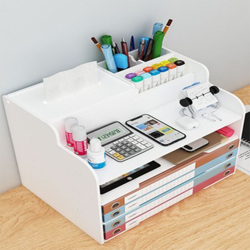 Bureau Plank Op De Tafel Multi Level Map Opbergkast Eenvoudige Stijl Originaliteit Multifunctionele Kleinschalige Briefpapier doos