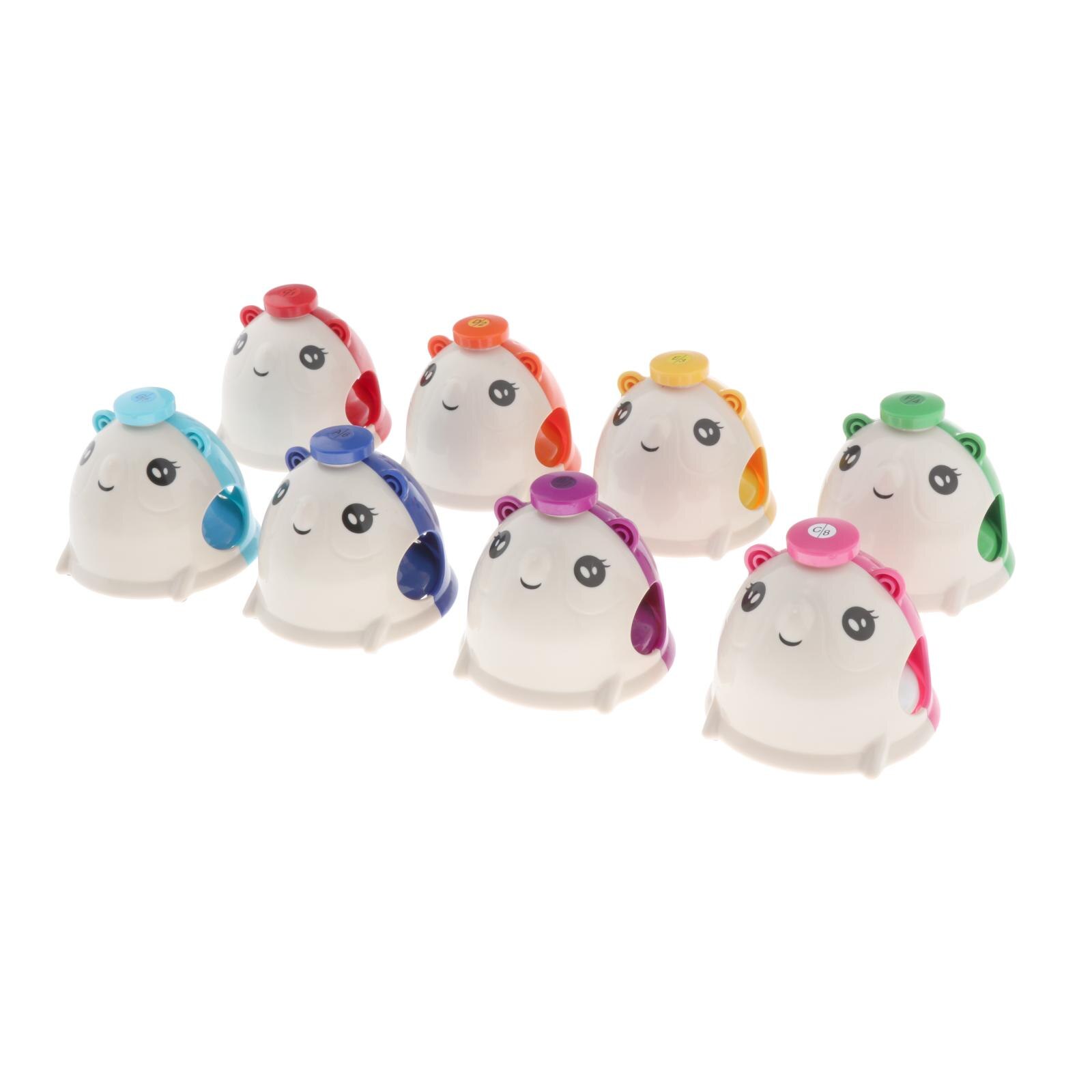 Set of 8 Desk Bells 8 Tone Diatonic Steel Hand Bell Cute Mouse Shape Hand Bells Musical Instruments for Kids Children: mouse 1