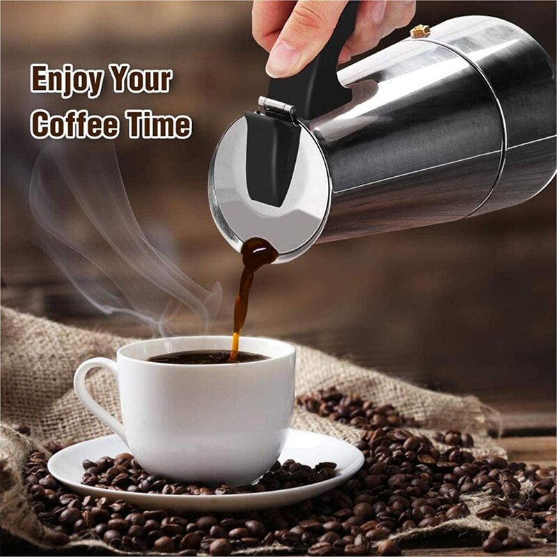 Stainless Steel Moka Coffee Pot Espresso Percolator Portable Coffee Maker Pot Percolator Drink Tool Cafetiere Latte Stovetop