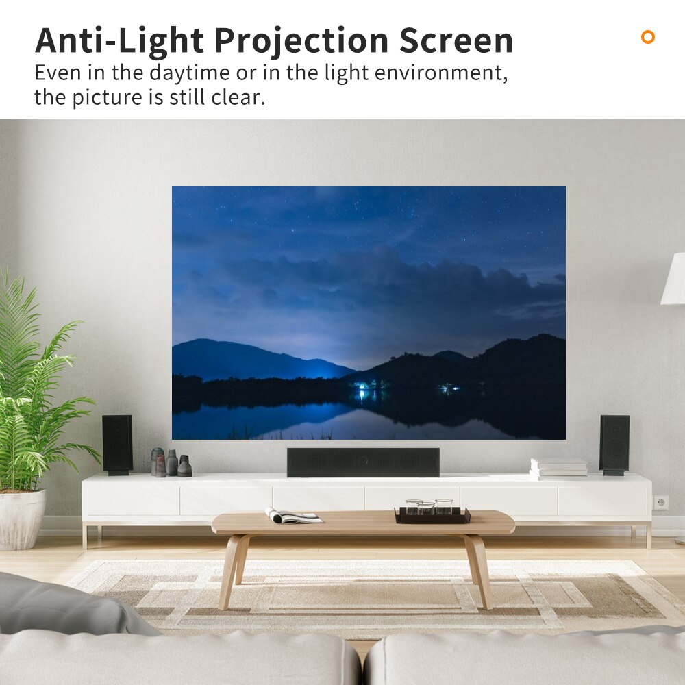 60 Inch Portable Metal Projector Screen Anti-Light Movie Screen 16:9 3D 4K 1080P HD Foldable Projection Screen Easy to Clean