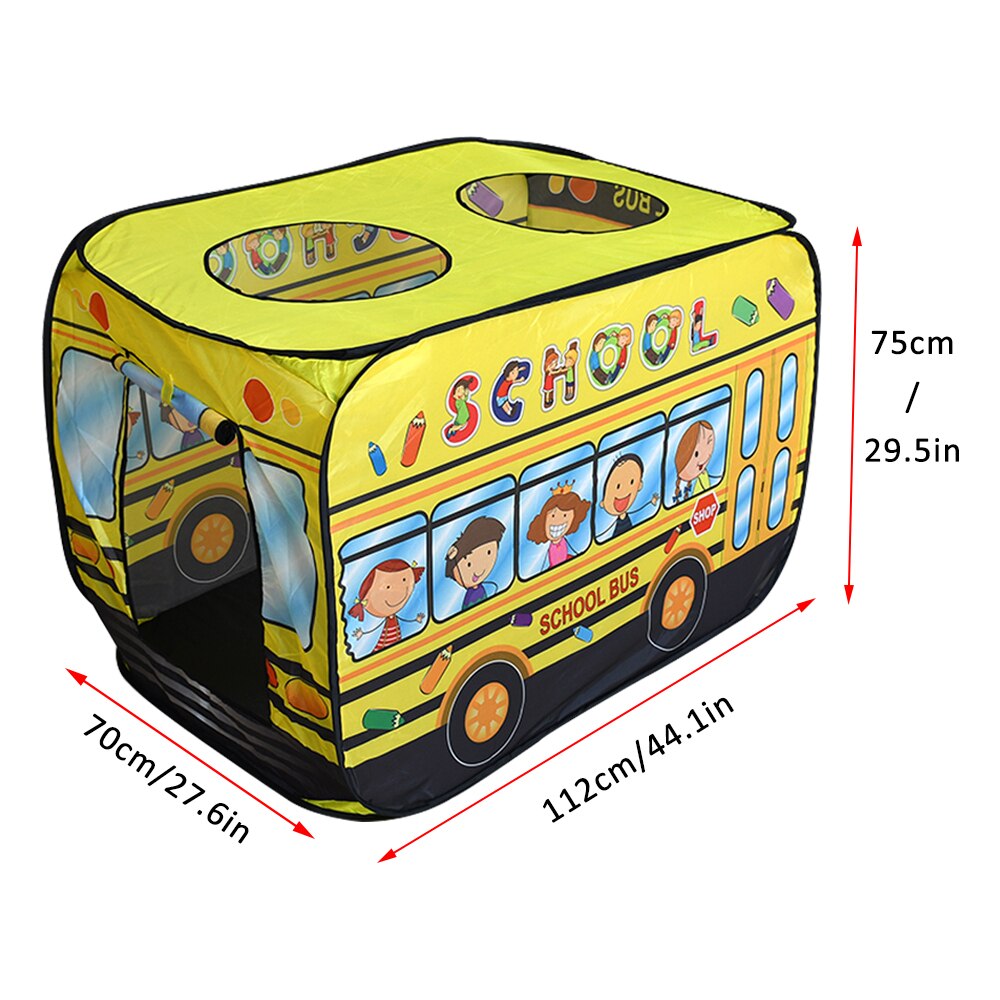 Kinder Kinder Zelt Popup Spielen Zelt Spielzeug Outdoor Faltbare Spielhaus Feuer Lkw Polizei Auto Spiel Haus Bus Zelt Indoor Outdoor spiel: School Bus