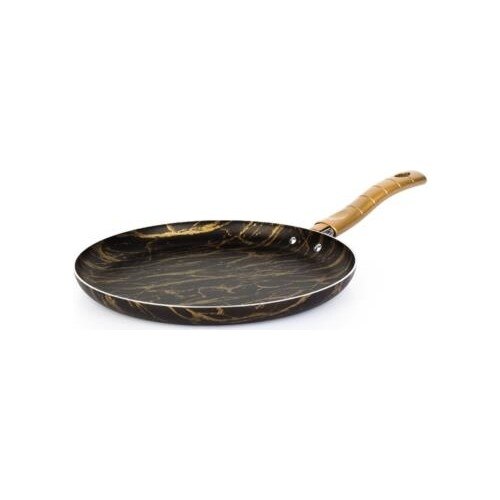 Crêpière à motifs marbrés, 24 cm, noir et or