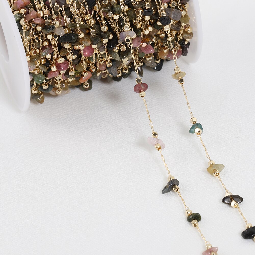 Chaîne de perles de pierre irrégulière en cristal bohème, 1 mètre, pour Bracelet fait à la main, collier, fabrication de bijoux, bricolage, décoration de rideau: Mix Color2