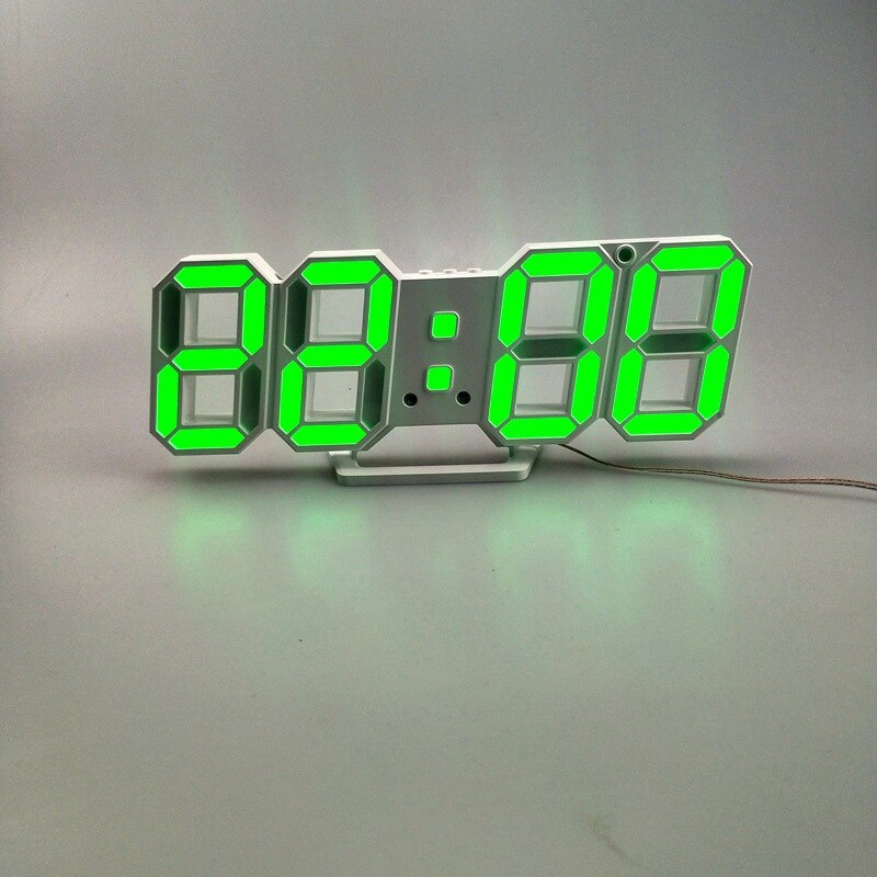Nordic Digitale Wekkers Muur Opknoping Horloge Snooze Functie Tafel Klok Kalender Thermometer Display Kantoor Elektronische Horloge: green