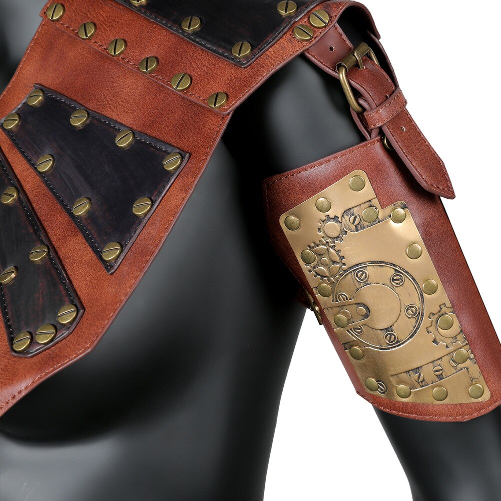 Brassard de Steampunk en cuir PU, gaine d'armure Vintage, Corset Cosplay, accessoires de Costume