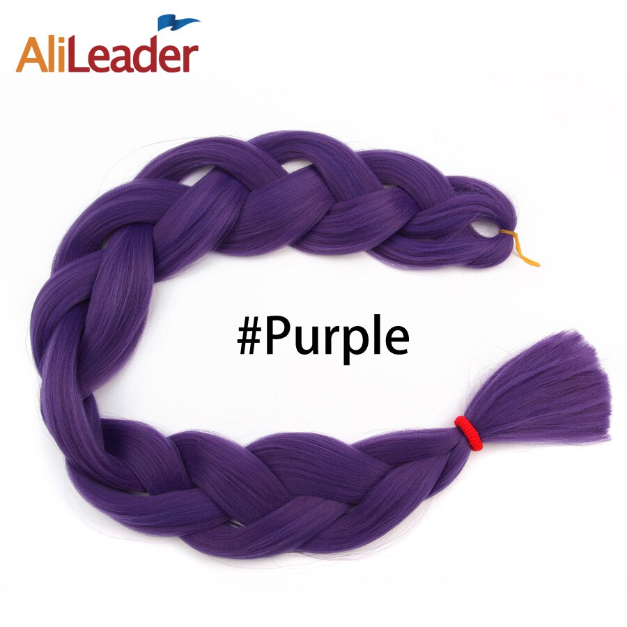 Leeons Jumbo Braid Hair Hair Extension 165g Rainbow Hair Braiding White Braiding Hair Colors Silver Box Braid Hair: purple