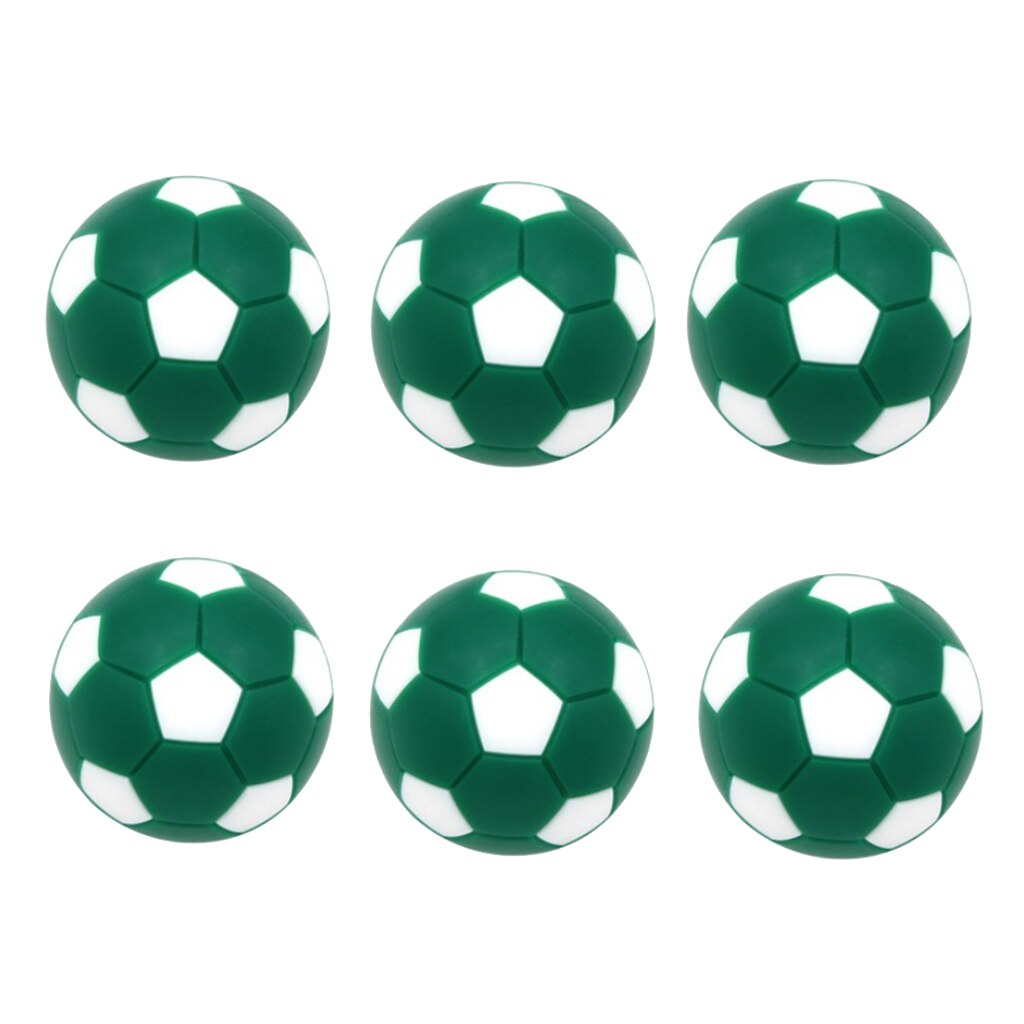 6 Pack Table Soccer Footballs Replacement Mini Plastic Soccer Ball 32mm: Green